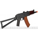 CYMA Standard Stamped Metal AK74U Airsoft AEG Rifle w/ Steel Folding Stock and Wood Furniture