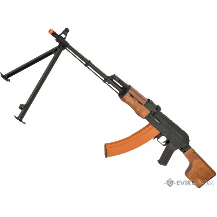 CYMA Standard RPK LMG Airsoft AEG Rifle w/ Steel Bipod and Wood Folding Stock (Package: Gun Only)