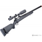 A&K US Army SOCOM Type M24 Airsoft Bolt Action Scout Sniper Rifle w/ Fluted Barrel and Real Wood Stock