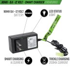 Valken NiMh Power Kit - 9.6V 1600mAh Split Airsoft Battery & 1A Smart Charger 