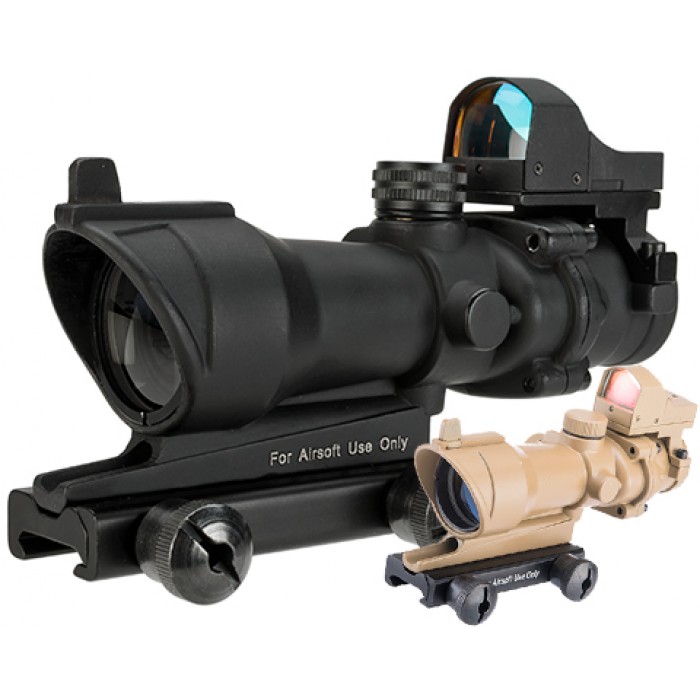 Element Bravo OP Style 4x32 Magnified Scope w/ Red Dot Reflex Sight for Airsoft Rifles